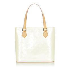 Louis Vuitton B Louis Vuitton White with Brown Light Brown Vernis Leather Leather Vernis Houston France