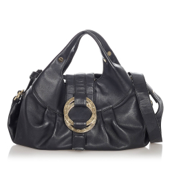 Bvlgari B Bvlgari Black Calf Leather Chandra Shoulder Bag Italy