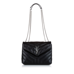 Saint Laurent AB YSL Black Calf Leather LouLou Shoulder Bag France