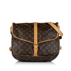 Louis Vuitton B Louis Vuitton Brown Monogram Canvas Canvas Monogram Saumur 35 France