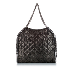 Stella McCartney AB Stella McCartney Black Fabric Quilted Falabella Tote Bag Italy