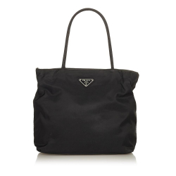 Prada B Prada Black Nylon Fabric Tessuto Tote Bag Italy