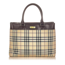 Burberry B Burberry Brown Beige with Multi Canvas Fabric House Check Handbag United Kingdom