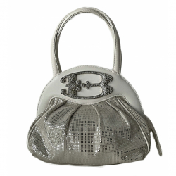 Braccialini Firenze bag in white/silver leather