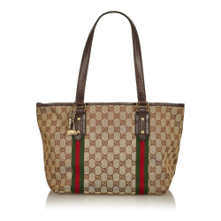 Gucci B Gucci Brown Beige with Multi Canvas Fabric GG Jolicoeur Tote Bag Italy