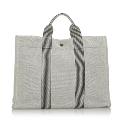 Hermès B Hermes Gray Light Gray Canvas Fabric Fourre Tout MM France