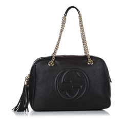 Gucci B Gucci Black Calf Leather Soho Chain Shoulder Bag Italy