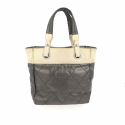 Chanel Shoulder bag in silver and beige fabric