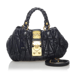 Miu Miu B Miu Miu Black Calf Leather Coffer Satchel France