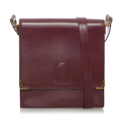 Cartier B Cartier Red Bordeaux Calf Leather Must de Cartier Crossbody Bag France