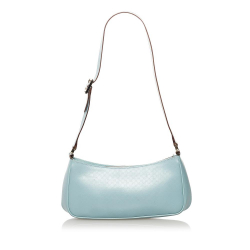 Gucci B Gucci Blue Light Blue Calf Leather Shoulder Bag Italy