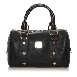 MCM B MCM Black Calf Leather Boston Bag Germany