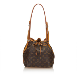 Louis Vuitton B Louis Vuitton Brown Monogram Canvas Canvas Monogram Petit Noe FRANCE