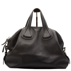 Givenchy Nightingail Large Black Grained Leather