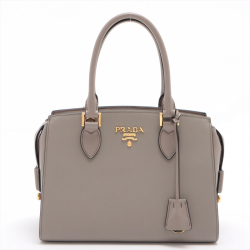 Prada Saffiano Leather 2way Medium Grey