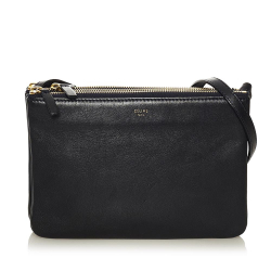 Celine B Celine Black Leather Small Trio Crossbody Bag France