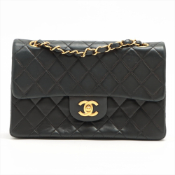 Chanel Double Flap 1997-1999 Black Lambskin Small