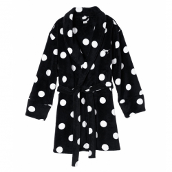 Victoria's Secret PINK Cozy Robe Black White Polka Dot - Fleece, Liebe, Polka Dot, Schlafanzug, Schlafsaal