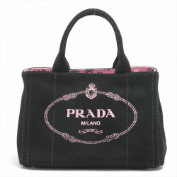 Prada Canapa Canvas 2 way tote Black