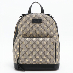 Gucci Bee GG Supreme Beige Black Backpack