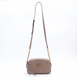 Gucci GG Beige Marmont Crossbody Bag Matelassé Leather