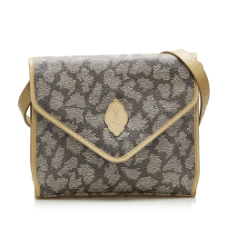 Saint Laurent B YSL Gray with Brown PVC Fabric Printed Crossbody Bag France