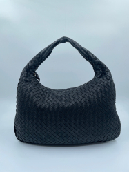 Bottega Veneta Black Leather Medium Veneta