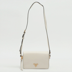 Prada Phenix Shoulder Bag White Leather