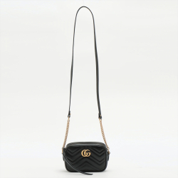 Gucci GG Marmont Chain Bag Black Leather