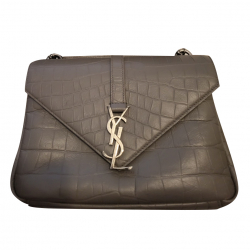 Yves Saint Laurent College monogram crocodile