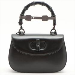 Gucci Bamboo 1947 Black Leather 2-way Handbag