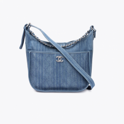 Chanel Denim Jungle Stroll Hobo Bag