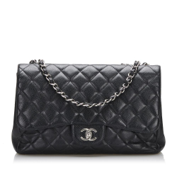 Chanel B Chanel Black Caviar Leather Leather Classic Jumbo Caviar Single Flap Italy