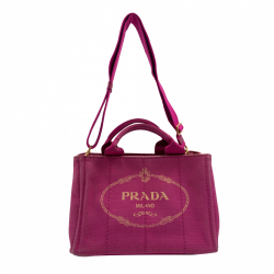 Prada Pink Canvas Prada Canapa Tote