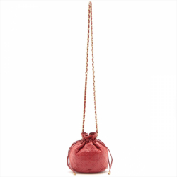 Chanel Mini Drawstring Bucket 1986-1988 Red Quilted Lambskin Gold