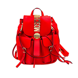 Moschino Leather Red Backpack