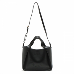 Stella McCartney Logo Vegan Leather Black 2-Way Tote Bag