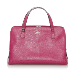 Gucci B Gucci Pink Calf Leather Swing Top Handle Satchel Italy