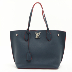 Louis Vuitton Lockme Go Leather Blue Navy Tote Bag