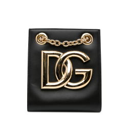 Dolce&Gabbana B Dolce&Gabbana Black with Gold Calf Leather skin 3.5 Shoulder Bag Italy