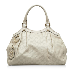 Gucci B Gucci White Calf Leather Guccissima Sukey Italy