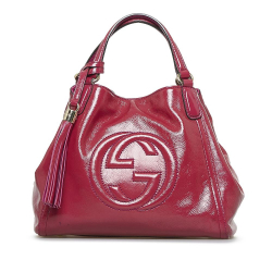 Gucci B Gucci Red Patent Leather Leather Soho Satchel Italy