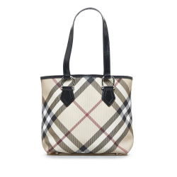 Burberry AB Burberry Brown Beige Canvas Fabric Supernova Check Shoulder Bag China