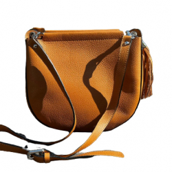 Anna Luchini Cognac leather shoulder bag