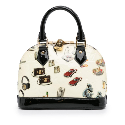 Louis Vuitton AB Louis Vuitton White with Multi Calf Leather Vernis Alma Sticker BB with Strap France