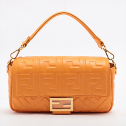 Fendi Baguette Nappa Leather Orange 2-Way Bag