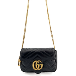 Gucci GG Marmont Nano Matelassé Leather Black Bag