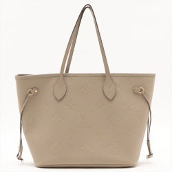 Louis Vuitton Neverfull MM Empreinte Leather Turtledove Beige Bag