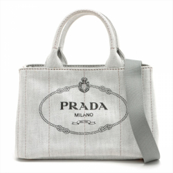 Prada 2-Way Canvas Tote Bag Grey