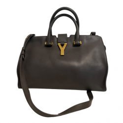 Yves Saint Laurent Small Classic Y Cabas en Noir Du cuir de veau